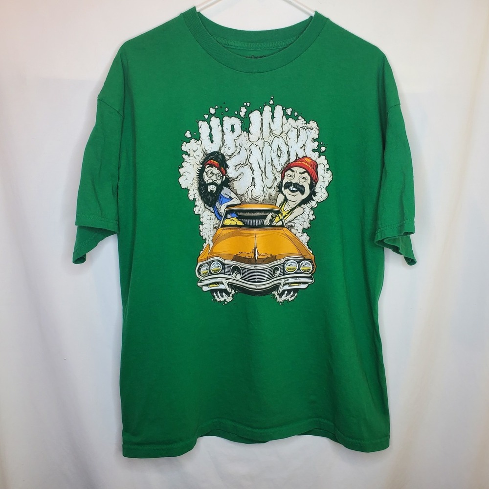 Cheech & Chongs Up In Smoke Green Shirt XL Marijuana Weed Funny